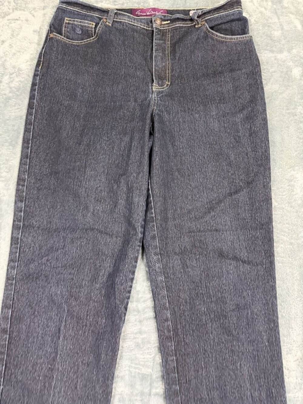 Gloria Vanderbilt Amanda Tapered Leg Dark Wash Jeans Size 14  Stretch Denim - Picture 4 of 10